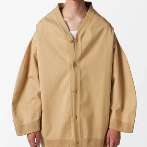 Hed Mayner beige dropped shoulder cardigan